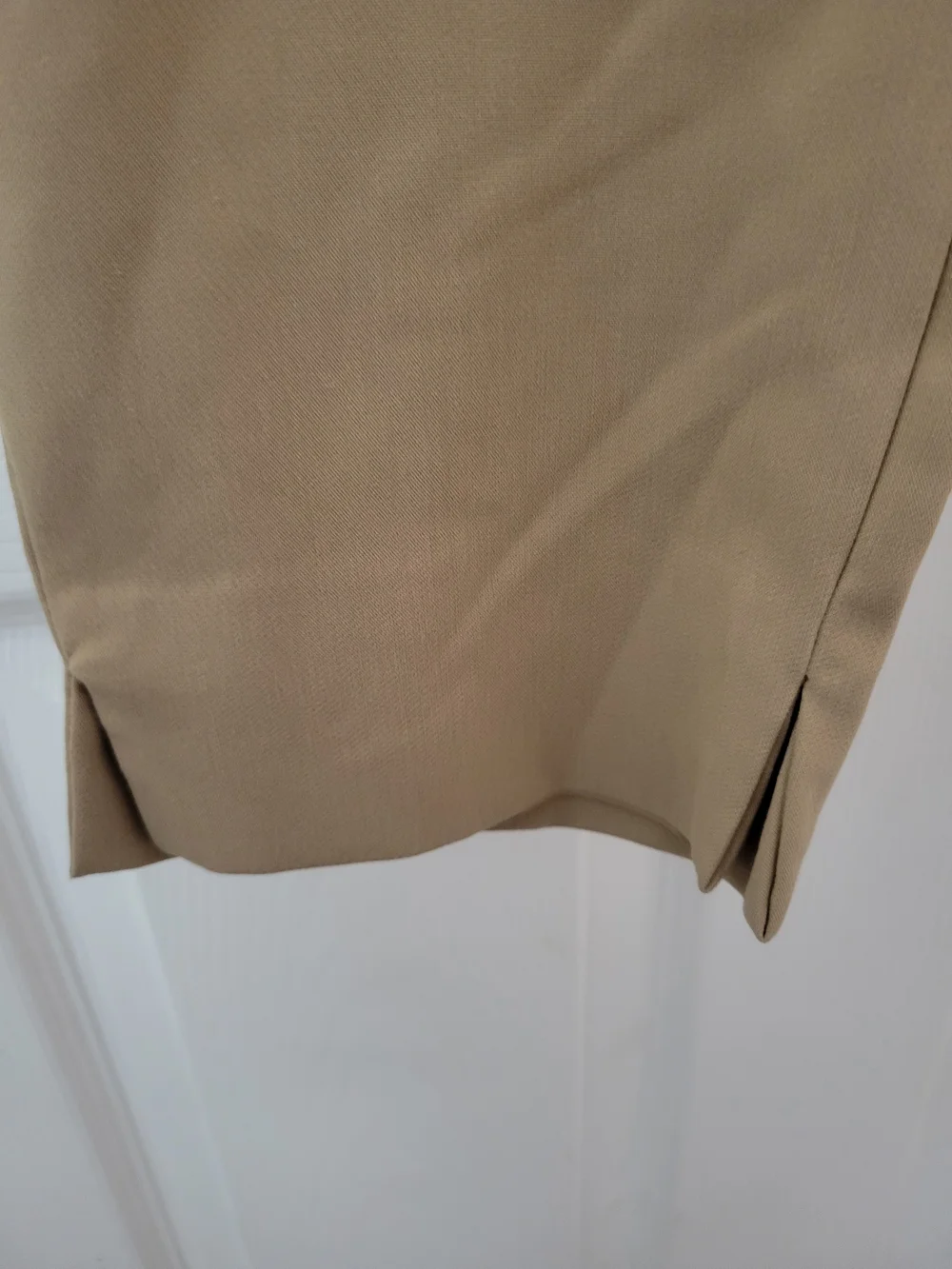 Zara Beige High Waisted Trousers Split Hem Ankle Pants Sz 6